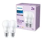 Mehrfachpackung 2x Philips Glühbirne LED E27 Birne Matt 13W 1521lm - 840 Kaltweiß