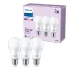 Mehrfachpackung 3x Philips Glühbirne LED E27 Birne Matt 13W 1521lm - 840 Kaltweiß